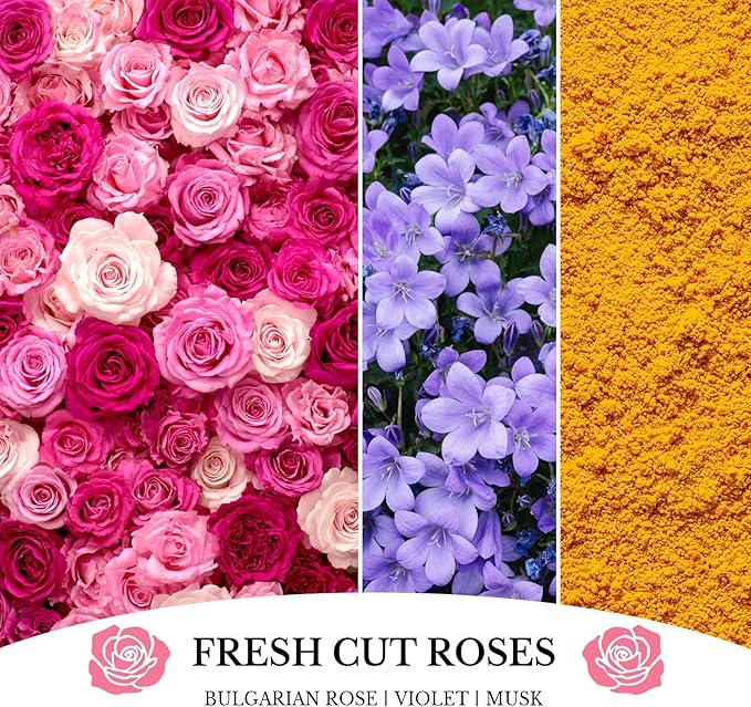 Fresh Cut Roses Candles, Fresh Cut Roses Scented Candle, Mother's Day Candle Gifts for Women, Soy Candles for Home Scented, 7oz 50 Hours Burn, Home Décor - Bloomnest