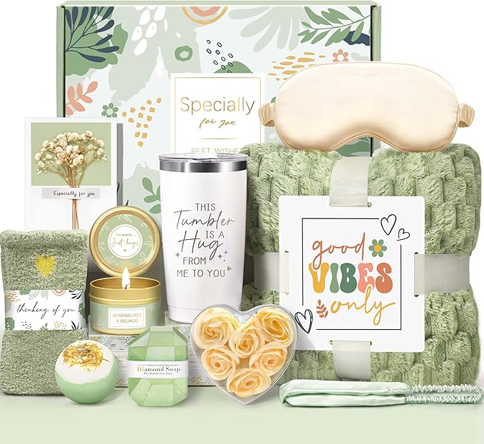 Gift Baskets for Women, Vanilla Relaxing Spa Gift Baskets, Self Care Kit Get Well Soon Gift Baskets, Care Package for Her Women Mom Friend Sister - Bloomnest