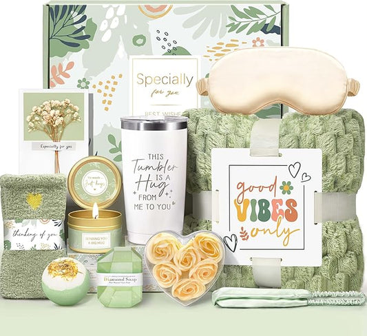 Gift Baskets for Women, Vanilla Relaxing Spa Gift Baskets, Self Care Kit Get Well Soon Gift Baskets, Care Package for Her Women Mom Friend Sister