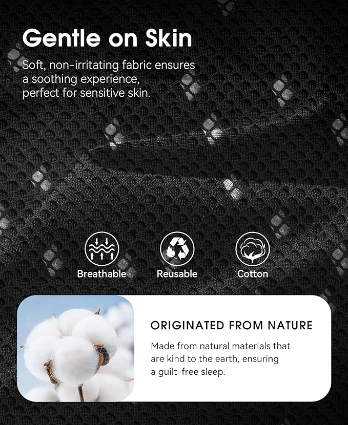 MUSICOZY Sleep Headphones Breathable Sleep Mask Bluetooth 5.4 Wireless Earphones Mask Sleeping Eyemask for Side Sleepers for Women Men Travel Meditation Gift (Mesh Black) - Bloomnest