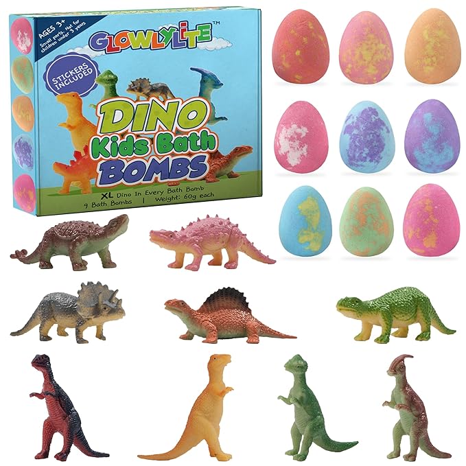 Bath Bombs | 9 Pack Organic Bath Bomb For Kids With Surprise Inside | Organic Bubble Bath Fizzies With Toys, Fun Birthday Gift And Stocking Stuffer for Boys and Girls, Perfect for Bath Time - Bloomnest