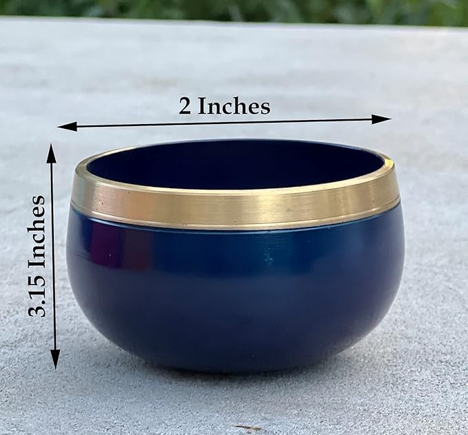 DharmaObjects Tibetan Third Eye Chakra Premium Palm Size Singing Bowl Gift Box Set - Bloomnest