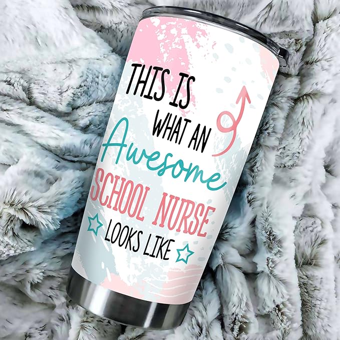 Stainless Steel 20oz Tumbler, Funny School Nurse Appreciation Gifts - Bulk For Birthday, Christmas, Nurses Day Gifts For Women, Men - Coffee Cup - Bloomnest