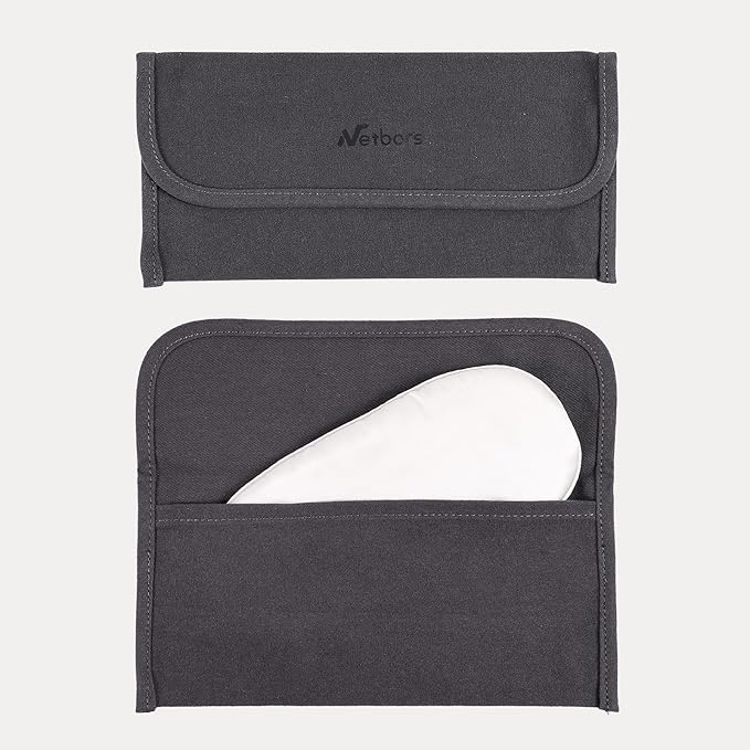 22mm Mulberry Silk Beauty Sleep Mask with Velvet Band & Travel Pouch, Light Blocking, Hair & Skin Friendly, White, Gift Packaging - Bloomnest