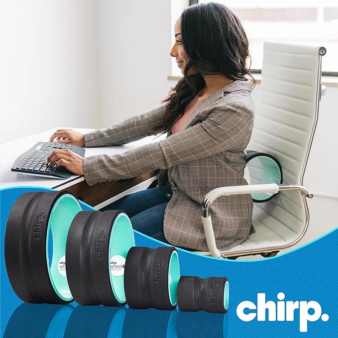 Chirp Wheel Foam Roller – Targeted Back & Neck Relief, Lumbar Spine Stretcher, Spinal Decompression Back Stretcher, Massage Roller with Density Foam for Physical Therapy, Supports 500lbs, 4-Pack Mint