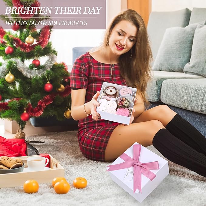 Spa Gifts for Women Bath and Body Gift Basket Valentines Day Gift Rose Home Spa Set Self Care Gifts for Mom Sister Her Wife Birthday Gifts for Women Spa Kit Care Package Thank You Gift