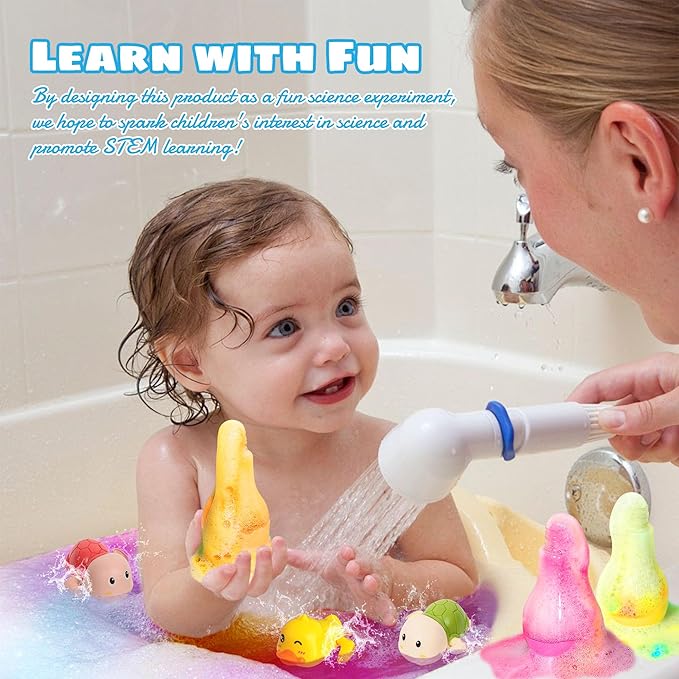 FIREKOTO® 8pcs Purely Handmade Kids' Rainbow Interactive Bath Bombs kids Potions丨Organic Colorful Bubble Bath for Kids Safe, Best Birthday, Party, Easter Bath Bombs Gift Set for Girls and Boys(8-Pack) - Bloomnest