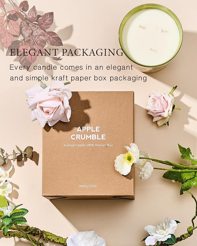 M&SENSE Garden Rose Scented Candle 35oz 150H Burn Time Long Lasting, 3-Wick Natural Aromatherapy Candle Highly Scented, Home Fragrance Housewarming Gifts - Bloomnest