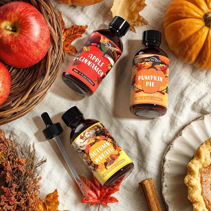 Autumn Wreath Fragrance Oil, Huge 4 Fl Oz, Premium Grade Essential Oil for Diffuser and Aromatherapy, Fall Scent for Soap Making, DIY Candle, Spray, Long Lasting Seasonal Scents - Bloomnest