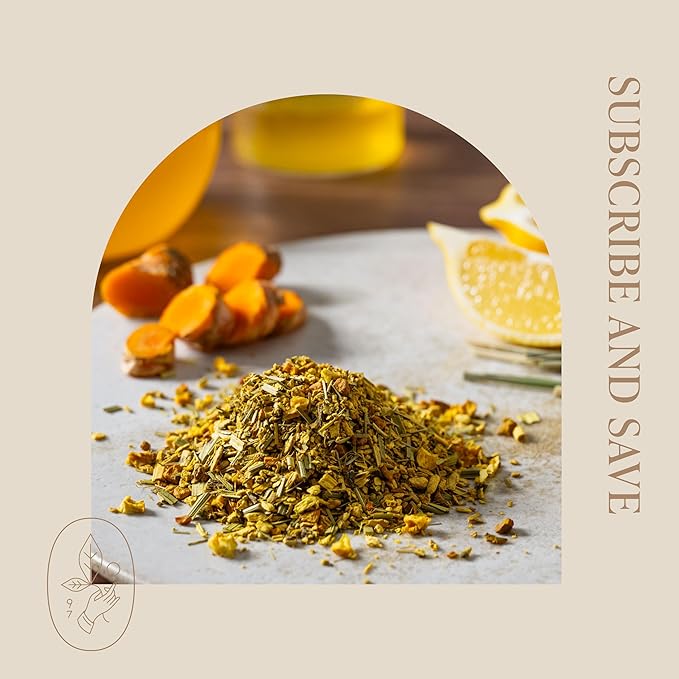 Rishi Tea Turmeric Ginger Herbal Tea - Organic Loose Leaf, Caffeine Free Ayurvedic Digestive Blend with Spicy Ginger & Citrus - 16 Ounces, 55+ Servings - Bloomnest