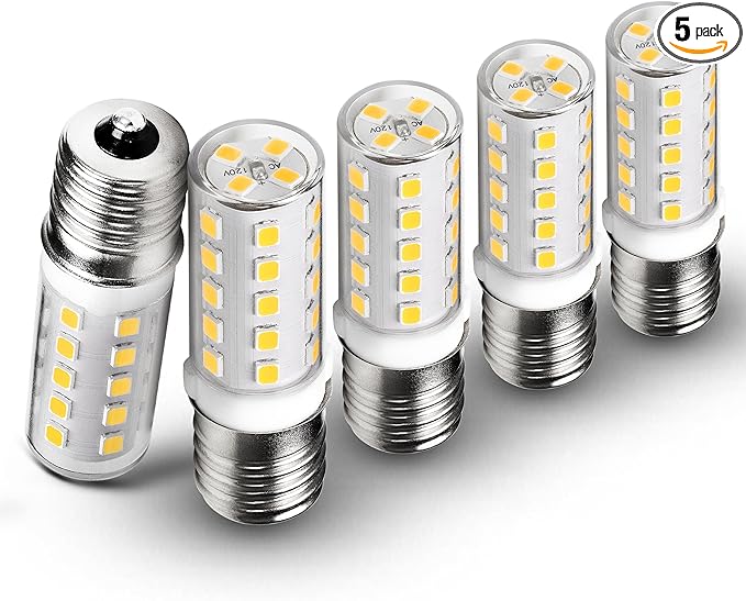 E17 Intermediate Base LED Appliance Light Bulb Over Stove 4 Watt Equivalent 40 Watt 4000K Natural White for Chandelier Ceiling Fan Microwave Range Hood Light Bulbs,Non-Dimmable,450lm,5pack - Bloomnest