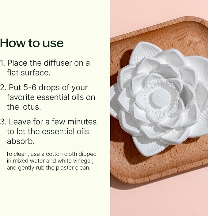 Plant Therapy Passive Lotus Flower Aromatherapy Diffuser - A Chic and Natural Home, Office, and Travel Essential Oil Diffuser - Bloomnest