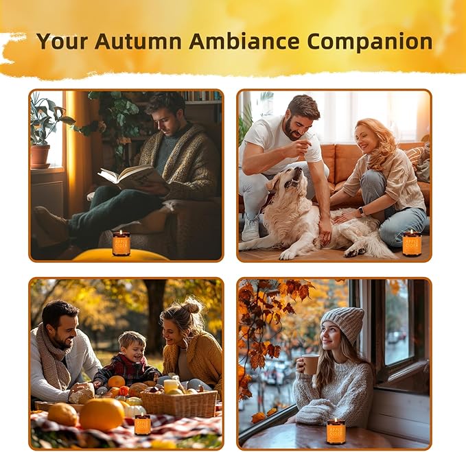 Fall Scented Candles Apple Cider 7oz – Fresh Apple Candle with Warm Cinnamon & Spiced Cider Soy Wax Candle for Cozy Autumn Home Décor, Perfect Fall Gift for Apple Lovers, 50 Hour Long Burn - Bloomnest