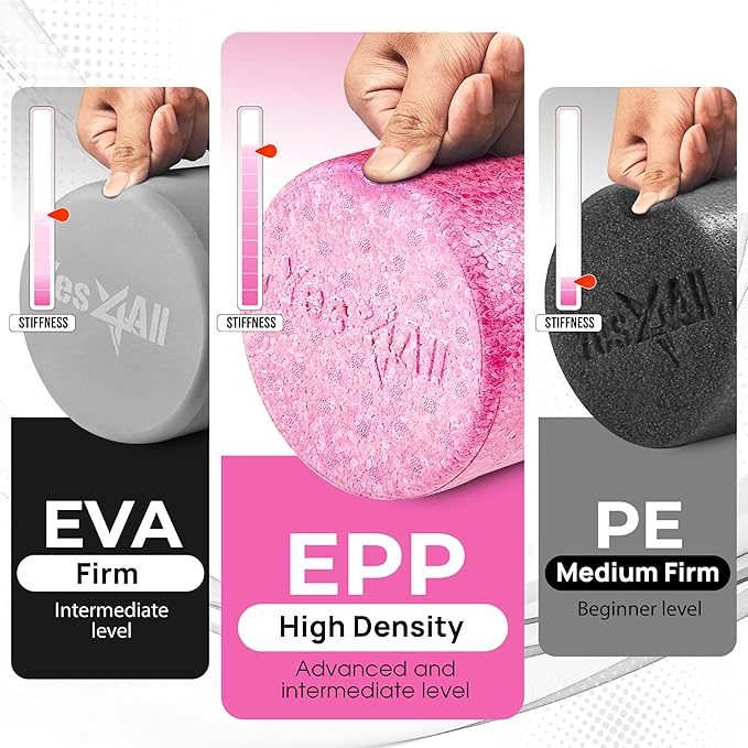 Yes4All High-Density EPP Round Back Roller Foam, Exercise Foam Roller for Yoga, Pilates & Stretching - 12, 18, 24, 36 inch - Bloomnest