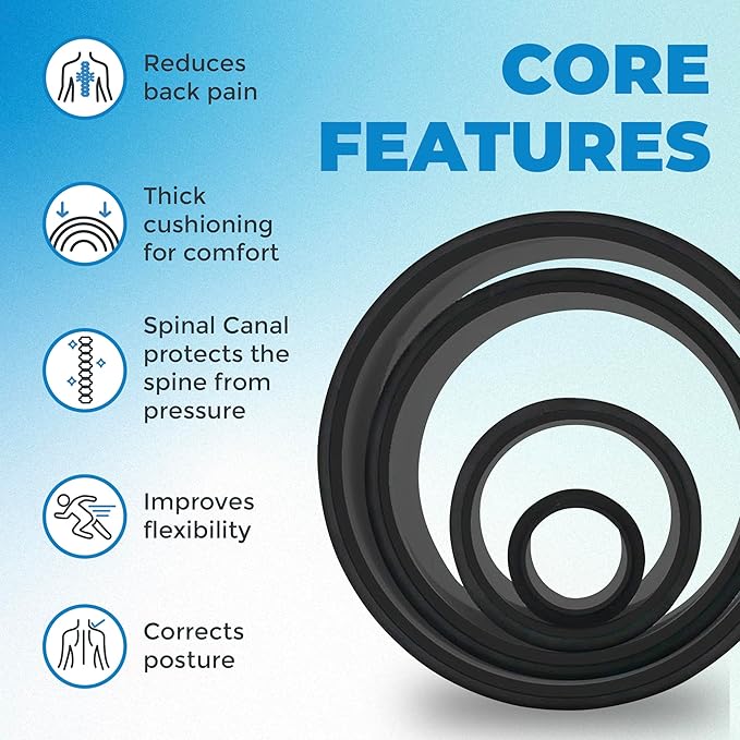 Ultimate Back + Neck Bundle, 4-Pack Chirp Wheel Massage Rollers, Carrying Case, Upper Back Posture Corrector, Includes Focus, Muscle Massage, and Gentle High Density Foam Rollers, Up to 500 lbs, Black - Bloomnest