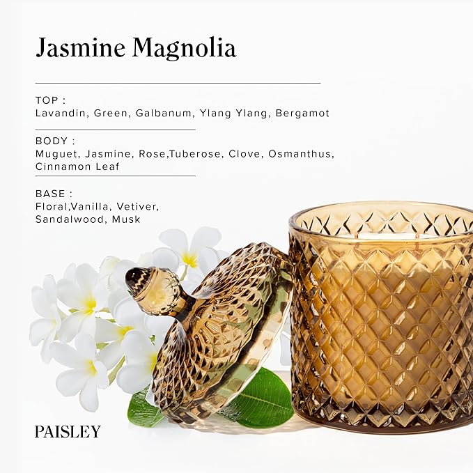 Fall Candle | Jasmine Magnolia Scented Candles, Large Wooden Wick Natural Candles Non Toxic for Home Scented, Clean Burn, Luxury Candle Gift for Women & Men,Gift-Ready for Autumn Hosting, 14.8 oz - Bloomnest