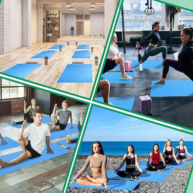 Amylove 12 Pieces Yoga Mats Bulk 68x24x0.12 Inch Exercise Non Slip Fitness Workout Mats for Women Men Home Workout Gym Yoga - Bloomnest