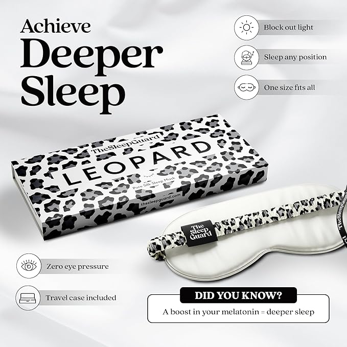TheSleepGuard Pure Silk Sleep Mask [100% 6A Mulberry Silk, 22 Momme] Light Blocking Travel Essentials. Eye Masks for Sleeping. Black Oeko-Tex Blindfold. Eye Covers for Men & Women