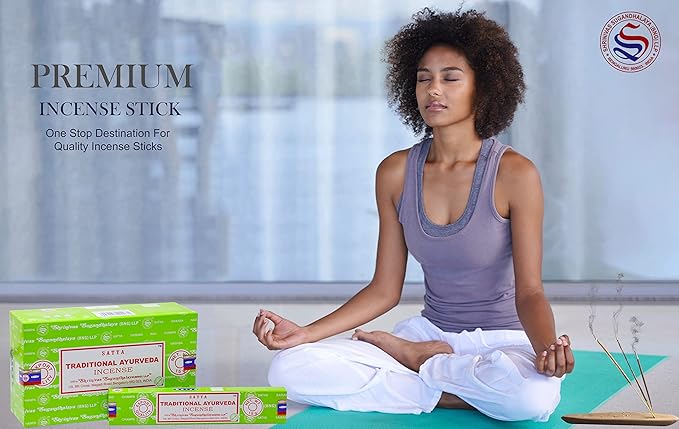 EARTH Satya Traditional Ayurveda Incense Sticks 15 GMS (Pack of 12) (Green Certified) Indian Perfumed Hand Rolled Agarbatti Perfect for Worship,Relaxation, Medication. Earth