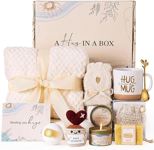 Get Well Gifts for Women Care Package Feel Better Gifts Baskets After Surgery Cancer Patients Miscarriage for Sick Friend Chemo Encouraging Pamper Comfort Wellness Hug Box For Her Self Care With Mug - Bloomnest