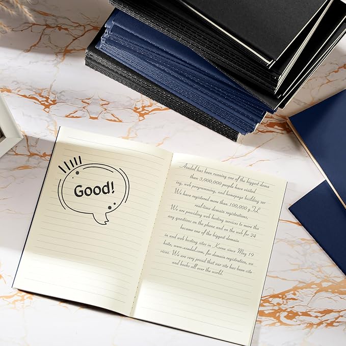 Mimorou 100 Pcs Journals Notebooks Bulk - Kraft Softcover A5 Small Notebooks 5.5 Inch x 8.3 Inch Notepads with 60 Page 30 Sheet for Writing Sketch Travel Office Supplies(Black, Navy,Lined) - Bloomnest