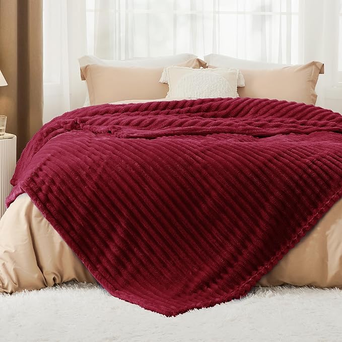 Bedsure GentleSoft Red California King Size Blanket for Bed - Cozy Soft Blankets for Women, Cute Small Fleece Throws for Girls, Birthday Gifts for Women, 102x96 Inches - Bloomnest