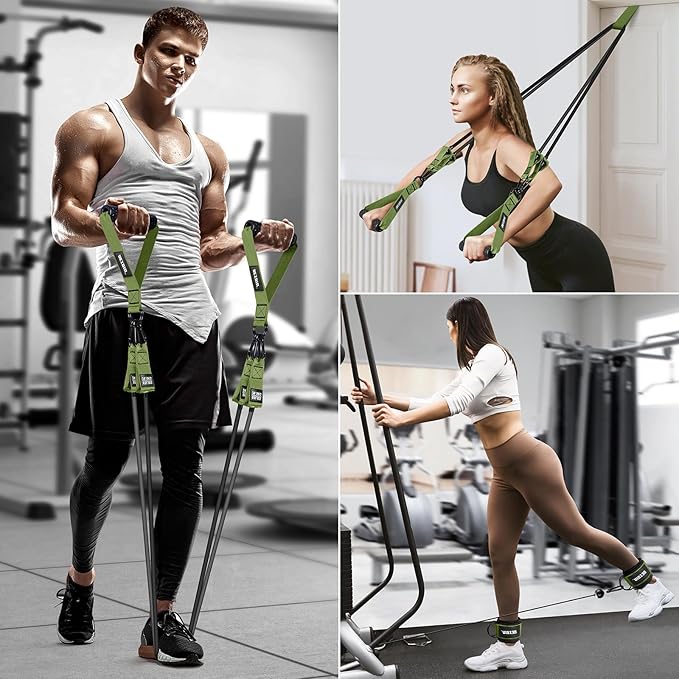 Heavy Resistance Bands for Working Out, 300lbs/360lb/420lb Exercise Bands Workout Bands with Handles, Door Anchor, Ankle Straps, Home Gym Workout Equipment for Men Fitness Strength Training Stretching - Bloomnest