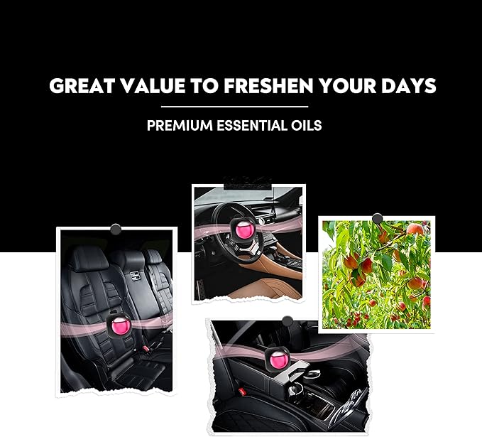 Car Air Freshener Vent Clips, 8PK, 6 Peach, 2 New Car Scent, Fresheners for Men Women, Up to 240 Days, Long Lasting Air Freshener, Odor Eliminator - Bloomnest