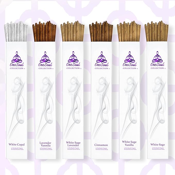 Lavender Vanilla Incense Sticks, Natural Incense Sticks, Insence-Sticks for Aromatherapy, Hand-Rolled Artisan Meditation Incense, Gift Set, 90-Mins Burn Time, 11 Inches, Pack of 20 OneSoulCollection%C2%AE