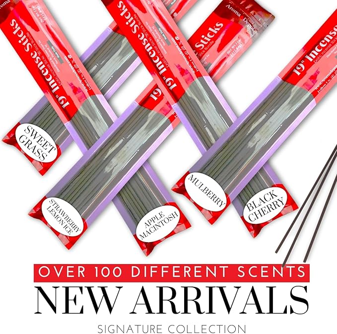 Aroma Depot Citronella 19'' Incense Sticks Jumbo. Approx 27 to 30 Sticks Per Bundle. 19 Inch Extra Large, Each Natural Stick Burns for 3 to 4 Hours. Most Exotic Long-Lasting Fragrance. AromaDepotInc
