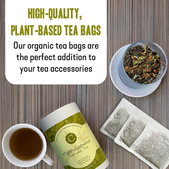 High‑Polyphenol Ashitaba Tea Blend – Demeter Certified Biodynamic U.S. Organic Ashitaba,Sencha Green Tea, with Elderberry & Olive Leaf – 20 Compostable Bags – Perfect for Detox, Metabolic Support - Bloomnest