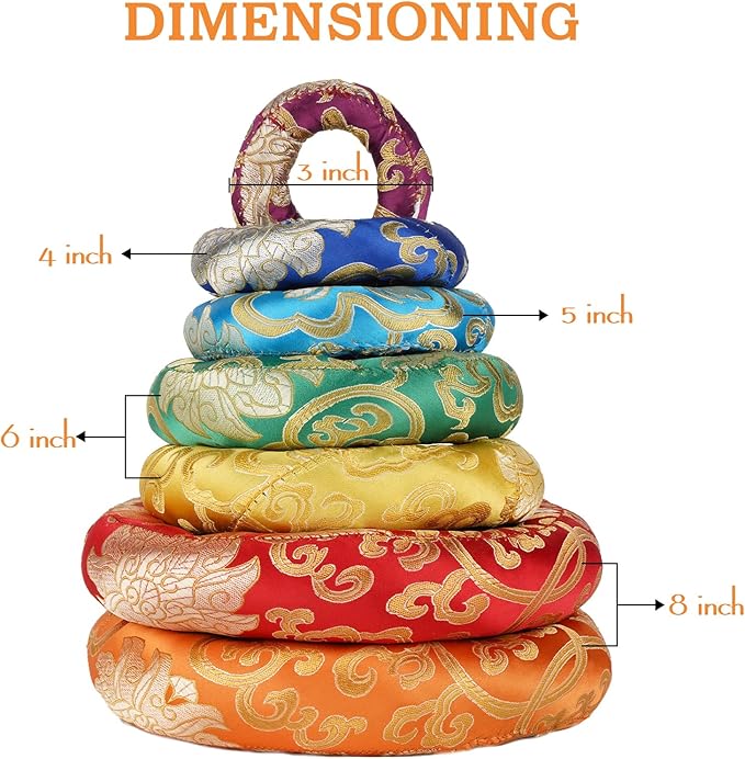 Tibetan Singing Bowl Accessories Silk Ring Cushions Handmade in Nepal Round Cushion for Sound Bowls Meditation Accessories - Bloomnest