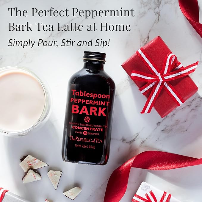 The Republic of Tea – Tablespoon Peppermint Bark, Herbal Tea Concentrate, 8 fl oz -16 Servings - Bloomnest