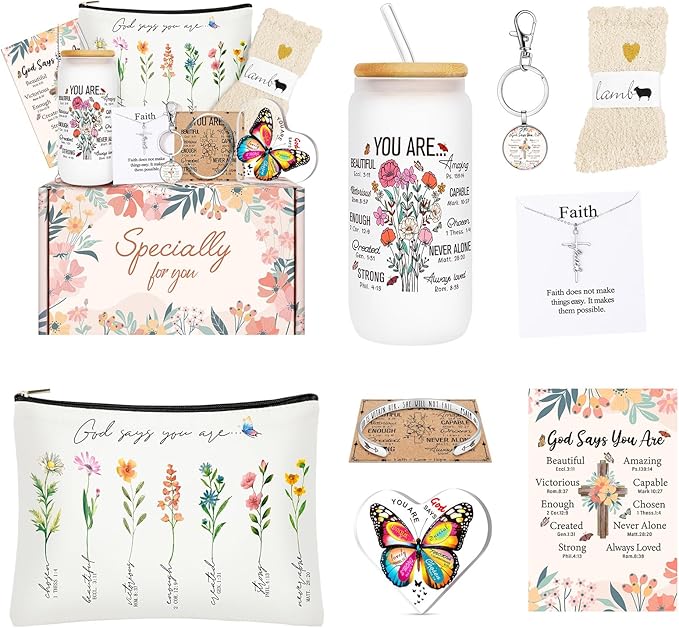 12PCS Christian Gifts for Women Faith,Inspirational Gifts for Women,Christian Birthday Gifts,Spiritual Religious Gifts, Get Well Soon Gifts for Mom,Friends,Sister,Wife,Girlfriends - Bloomnest