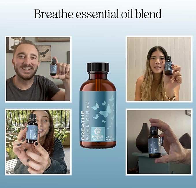 Breathe Essential Oil for Diffuser - Invigorating and Refreshing Breathe Essential Oil Blend with Eucalyptus Peppermint Tea Tree and Mint for Diffusers for Home and Shower Aromatherapy (2 Fl Oz) - Bloomnest