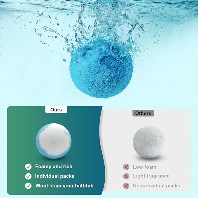 Bath Bombs for Women Mom Her Set, Christmas Stocking Stuffers for Teen Gifts - 12Pack Handmade Natural & Organic, Spa Relaxing Birthday Gifts for Men, Aromatherapy Bubble Bath, White Elephant Gifts - Bloomnest