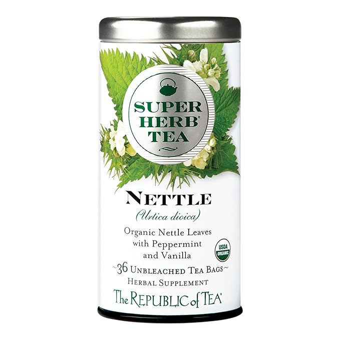The Republic of Tea — Organic Nettle SuperHerb Tea Tin, 36 Herbal Tea Bags, Naturally Caffeine-Free - Bloomnest