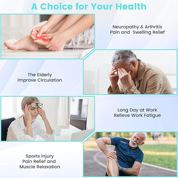 EMS Foot Massager for Neuropathy, NMES Foot Stimulator for Neuropathy Foot Massager for Circulation and Pain Relief EMS with TENS Unit Muscle Stimulator Pads - Bloomnest