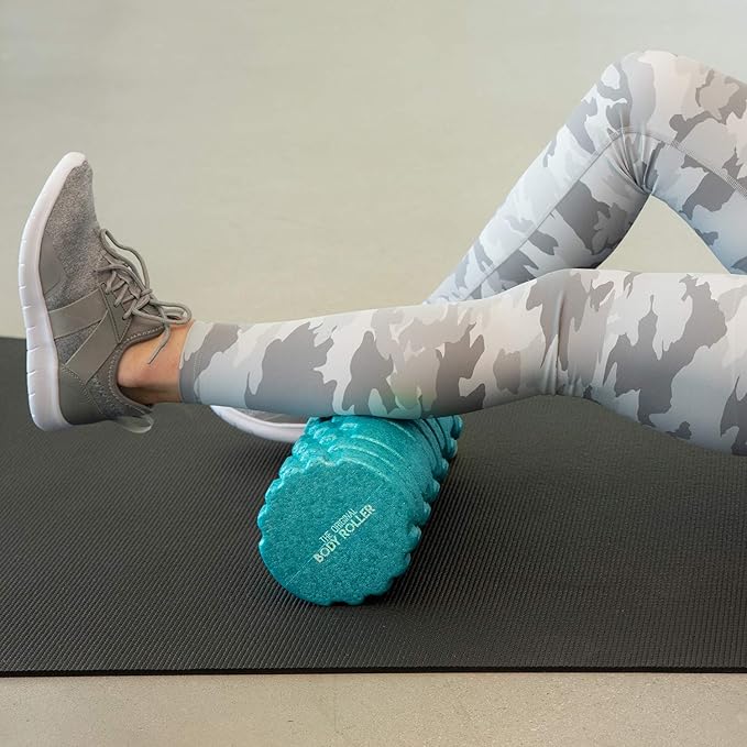 High Density Foam Roller Massager for Deep Tissue Massage of The Back and Leg Muscles - Self Myofascial Release of Painful Trigger Point Muscle Adhesions - 13" Turquoise - Bloomnest