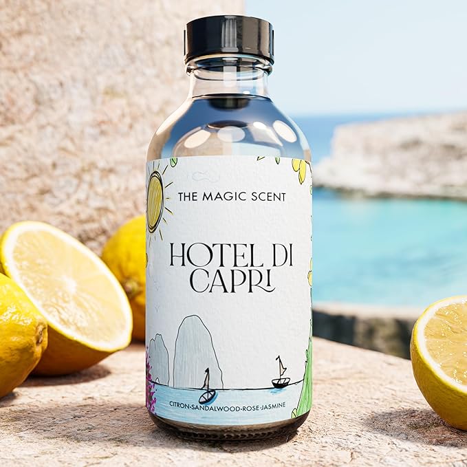 The Magic Scent Hotel Di Capri Hotel Scent Diffuser Oil - Cold-Air & Ultrasonic Fragrance Oil for Diffuser Inspired by Capri, Italy - Essential Oils for Diffusers Aromatherapy - 4 fl oz, 120 mL - Bloomnest