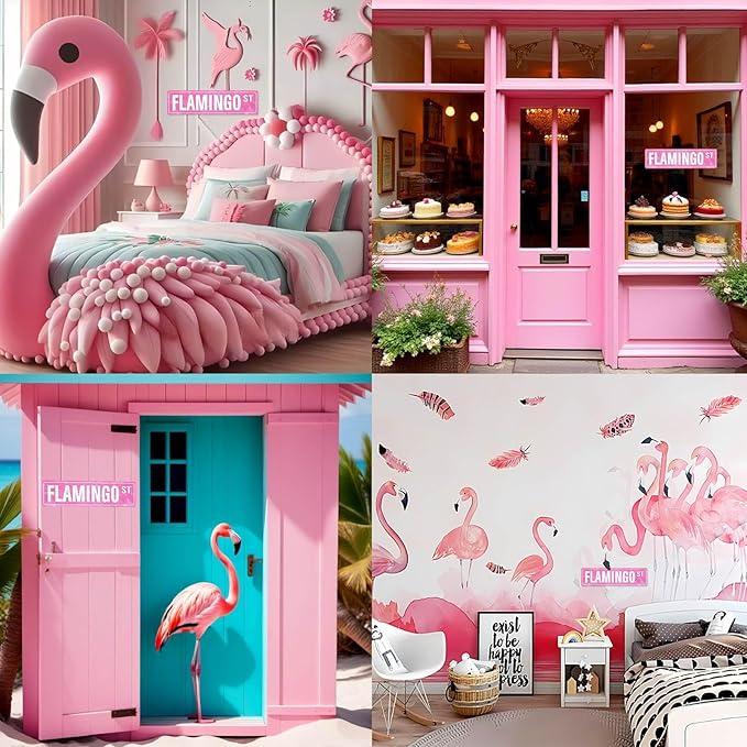 Flamingo Gifts for Women Flamingo Decor Pink Wall Decor Girl Room Christmas Decorations Pink Dorm Door Sign Cute Aesthetic Wall Art for Bedroom - Bloomnest