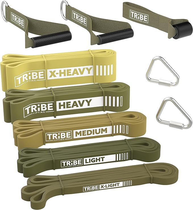 Long Resistance Bands for Working Out Men and Women - Set of 5 Pull-Up Bands, Rubber Handles and Door Anchor - Workout Bands Resistance for Men - Exercise Bands Resistance Bands Set - Bloomnest