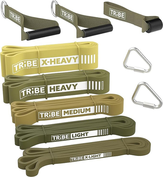 Long Resistance Bands for Working Out Men and Women - Set of 5 Pull-Up Bands, Rubber Handles and Door Anchor - Workout Bands Resistance for Men - Exercise Bands Resistance Bands Set - Bloomnest