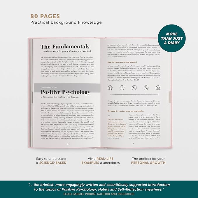 6-Minute Diary – 3-Million-User Gratitude Journal for Women & Men with Prompts – Guided Self Care Book Based on Positive Psychology – Daily Manifestation - Bloomnest