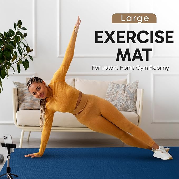 Gorilla Mats Premium Large Exercise Mat – 6' x 4' x 1/4" Ultra Durable, Non-Slip, Workout Mat for Instant Home Gym Flooring – Works Great on Any Floor Type or Carpet – Use With or Without Shoes - Bloomnest
