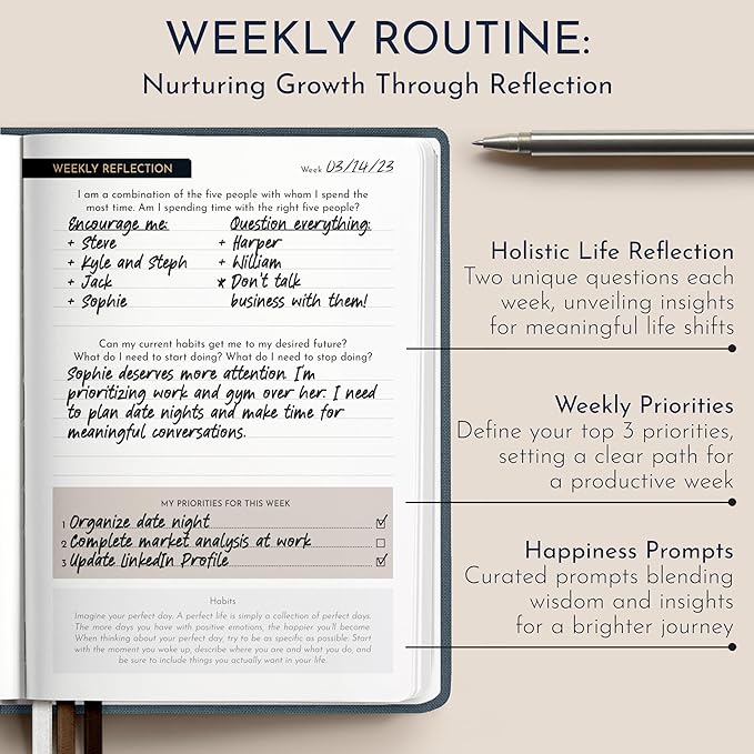 RYVE Gratitude Journal for Men – 6-Month Guided Mindfulness Journal with Prompts, Daily Writing & Reflection, Mindfulness Gifts for Men