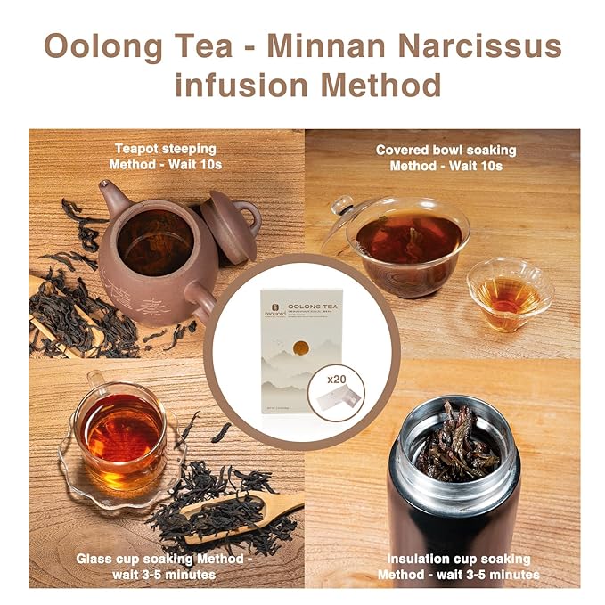 iTeaworld Minnan Narcissus Oolong Tea - Oolong tea loose leaf Chinese Tea, Long-Lasting Aftertaste Oolong Tea Whole Tea leaves for Health with 20 Empty Tea Bags, 3.5OZ - Bloomnest