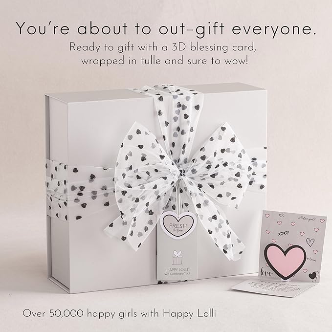 Happy Lolli Power Shower Gift Set – College Essential Bath Accessories for Women and Teen Girls – Includes Body Towel, Hair Towel, Wrist Bands, Headband, Face Sponge and More (Fresh in Beige)