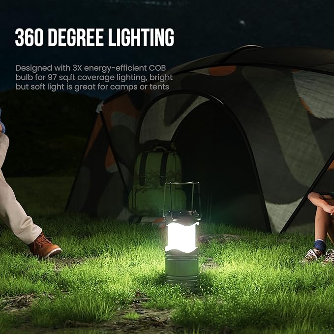 Lichamp LED Camping Lantern, 4 Pack Battery Powered Flashlight for Power Outages, Portable Collapsible Hanging Light Essential for Home, Outdoor, Emergency Lamp Survival Kit Gear for Hurricane, C4 - Bloomnest