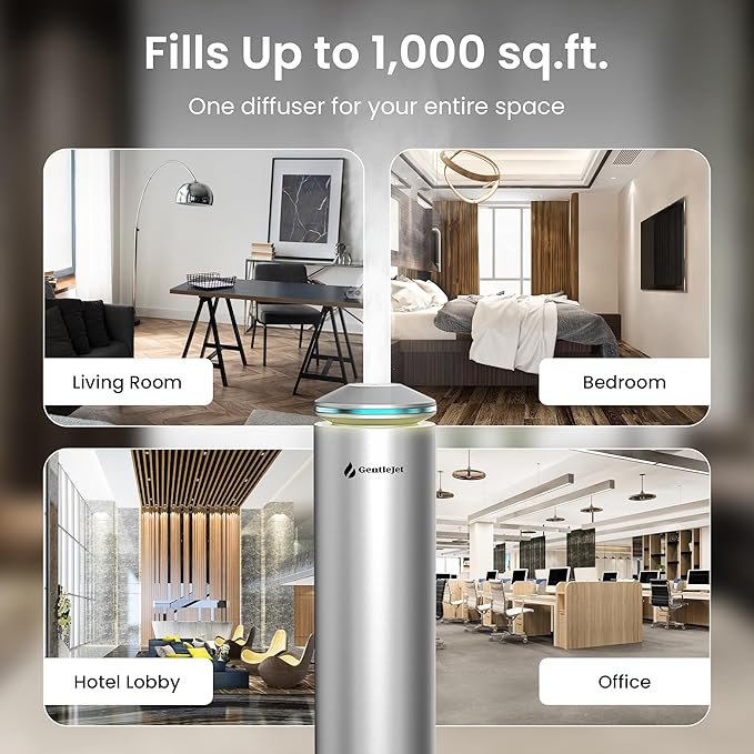 MajesticMist WiFi - Aluminum Waterless Essential Oil Diffuser with App Control, Scent Diffusers for Home, Room & Hotel, Quiet Aroma Diffuser 4oz, USB-C Powered with LED Display, 1000sq.ft - Bloomnest